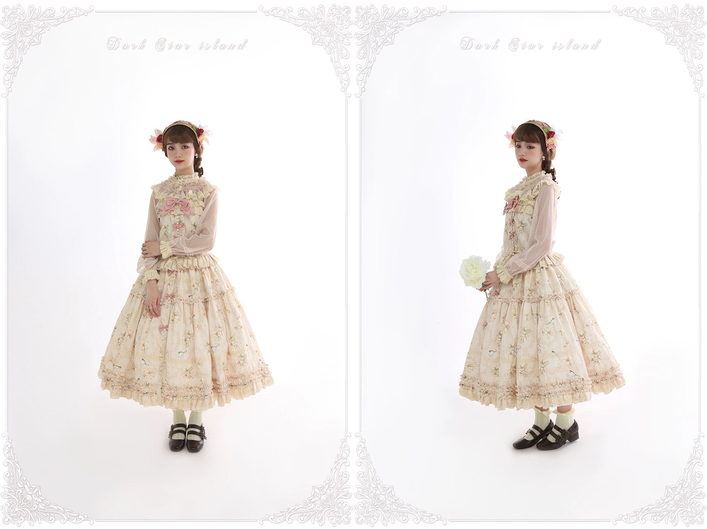 【販売期間終了】Lily and Wind クラシカルプリントスカートとトップス