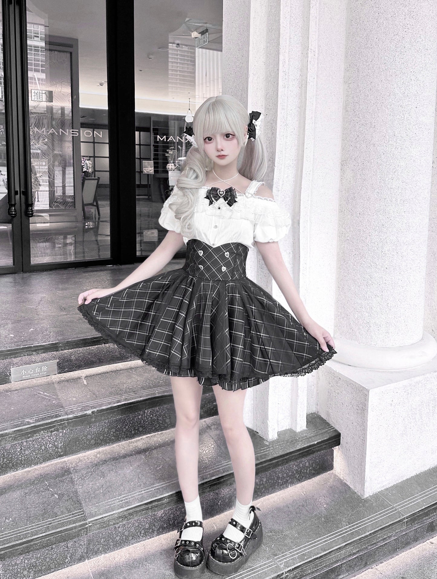 Black Heart サブカル地雷系ミニ丈セットアップ