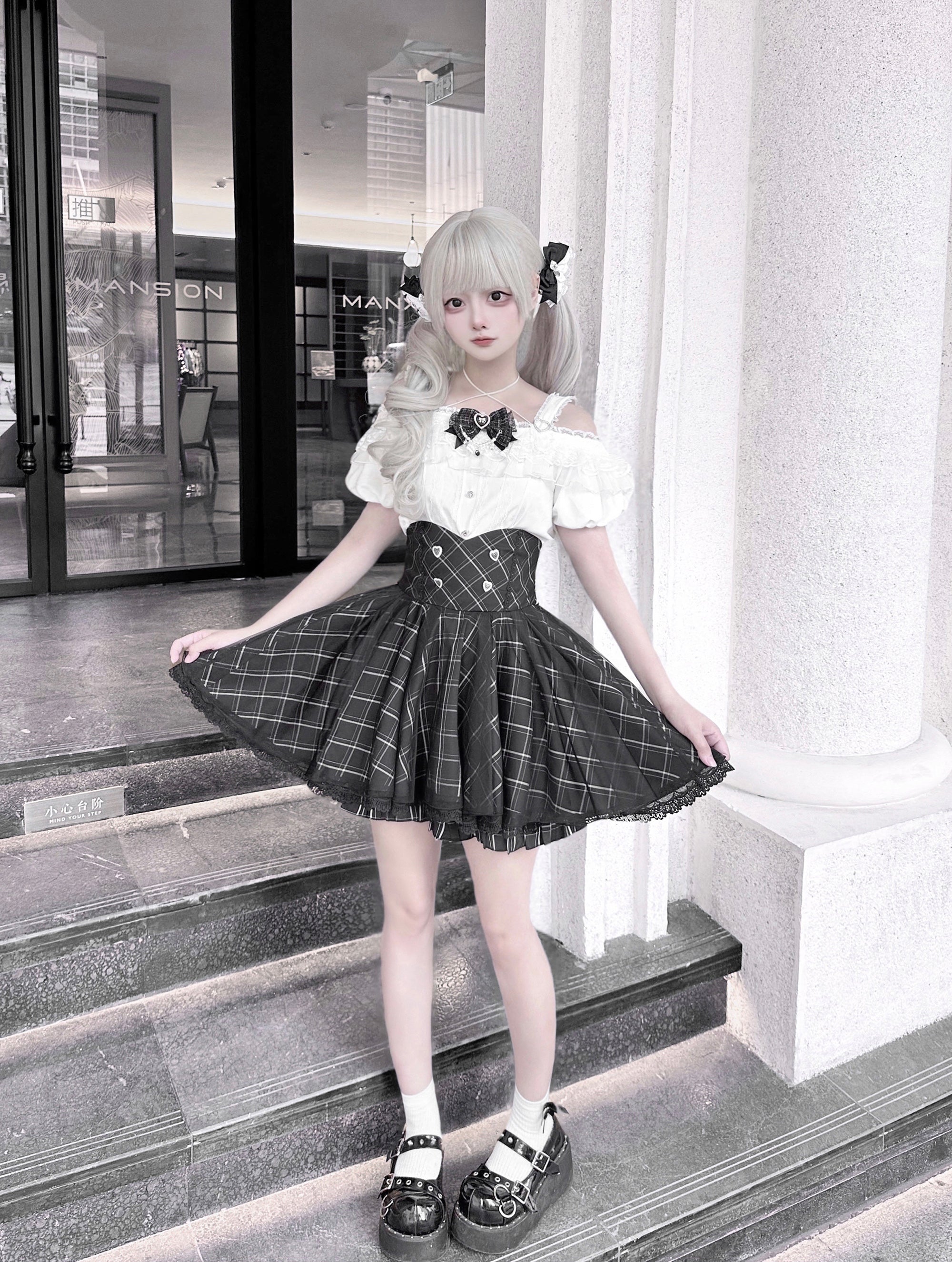 Black Heart サブカル地雷系ミニ丈セットアップ
