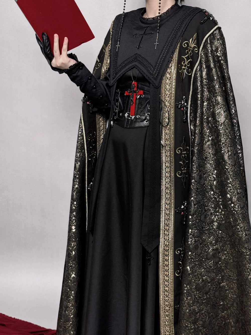 [Pre-orders available until 10/16] Pray on a Moonlight Night Dress, Black, Long Length
