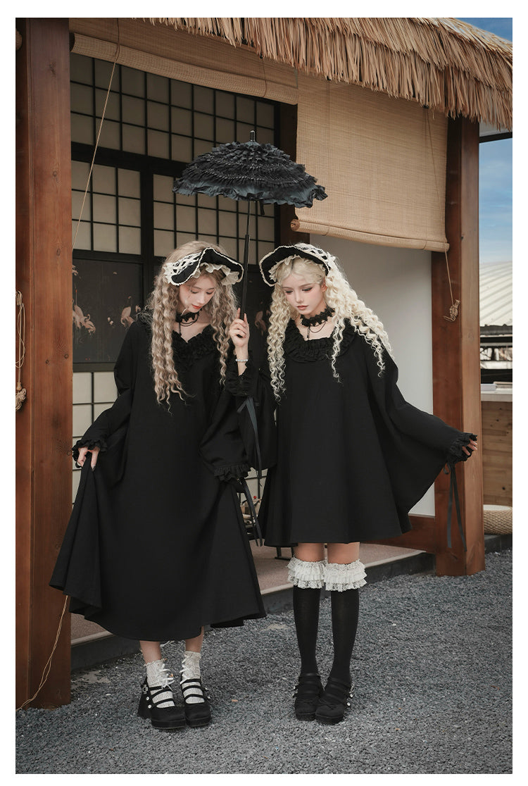 十六夜 和風メイドワンピースセット ショート丈