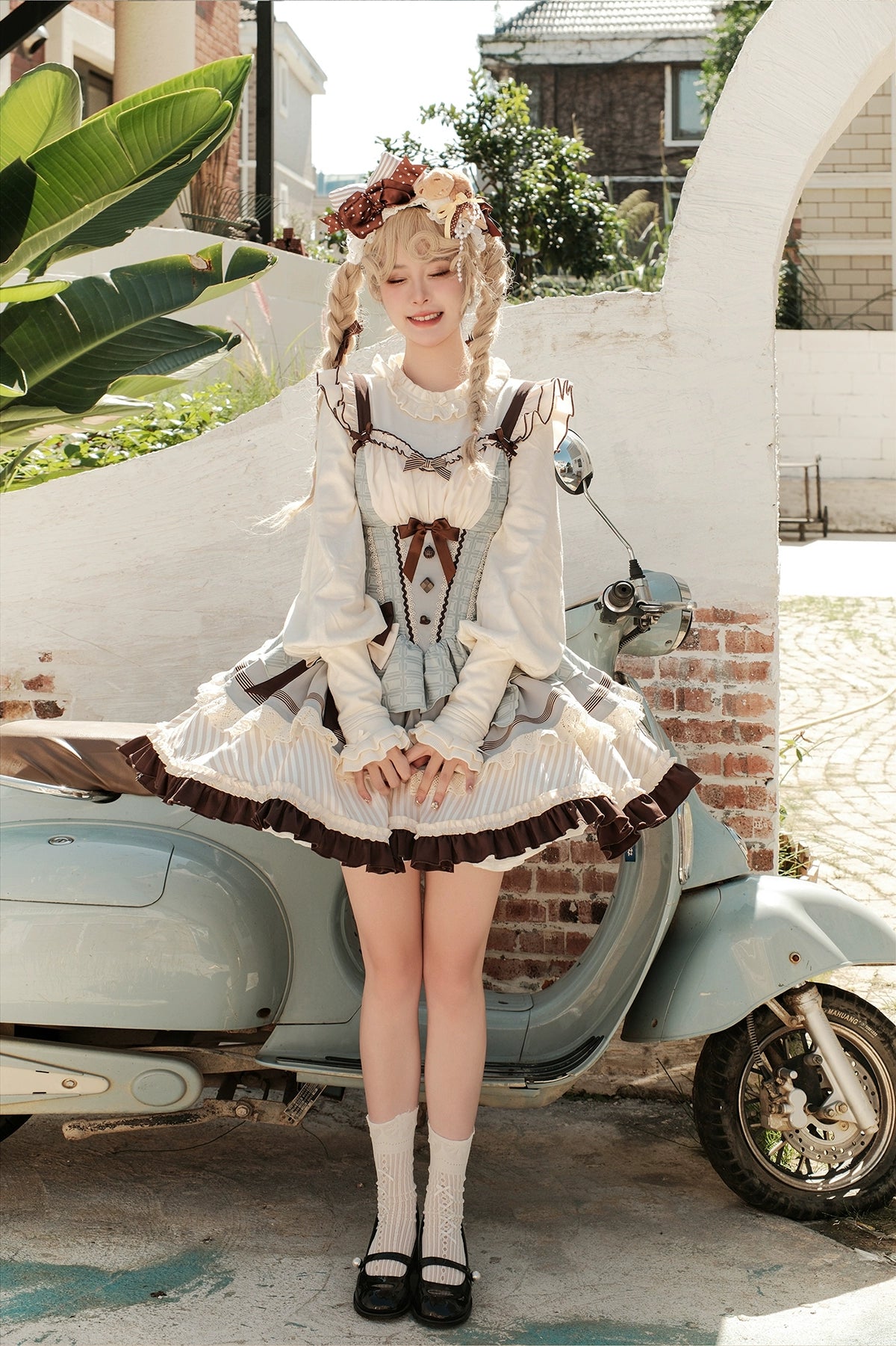 [Resale/Pre-orders available until 3/9] Mellow Mint Chocolate Jumper Skirt and Ribbon Headband