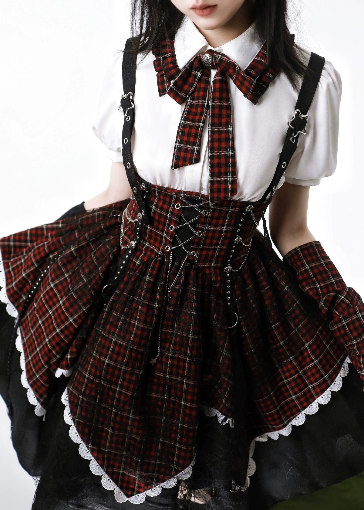 Soul Tune Punk Check Jumper Skirt Set