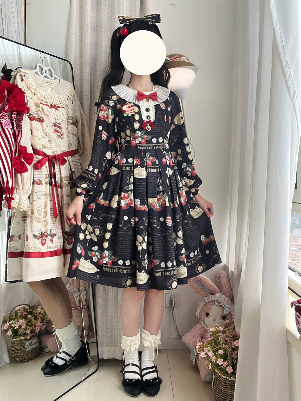 【予約販売】Strawberry Journal 長袖ワンピース