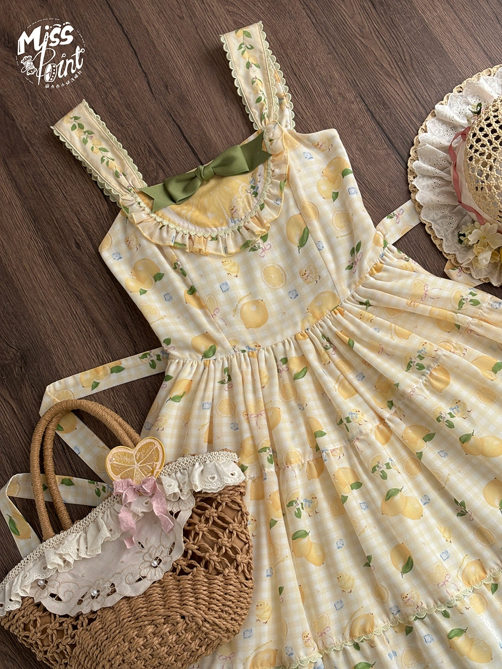 【予約販売】Lemon Sweetie プリントジャンパースカート・ロング丈