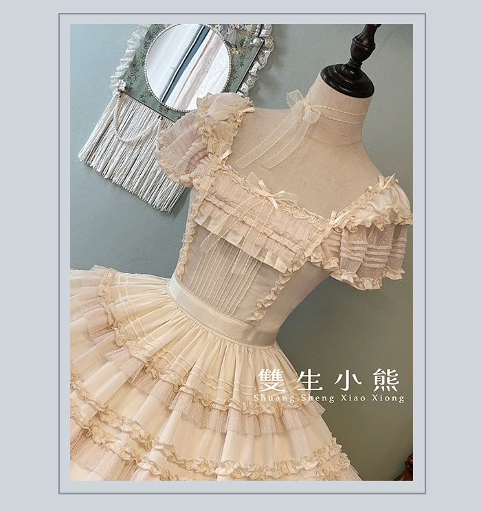 【受注予約4/28まで】Camellia Dream スクエアネックワンピース・ショート丈