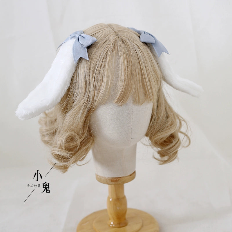 うさ耳クリップ付きヘッドドレス 全8色