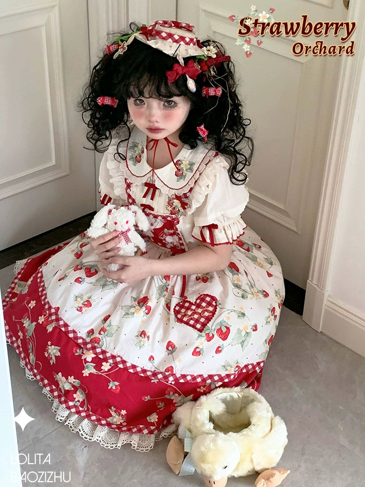 Strawberry Orchard Strawberry Suspender Skirt