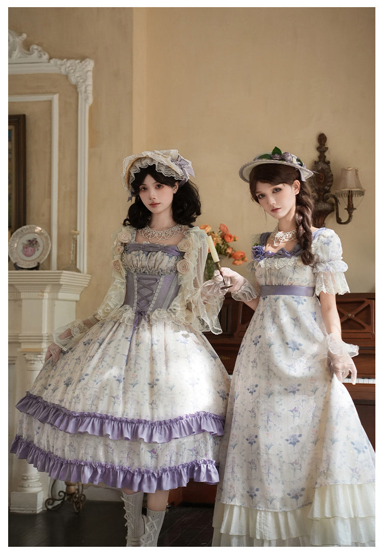 【予約販売】Iris Bouquet 2段フリルジャンパースカートセット