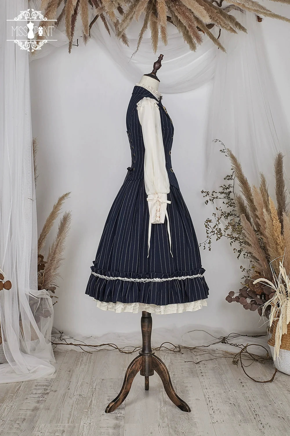 【予約販売】英国クラシカルロリィタ 縦縞ベスト