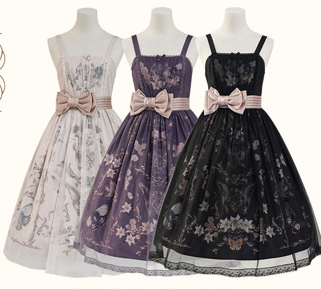 【受注予約11/19まで】Butterfly and Bone プリントジャンパースカート