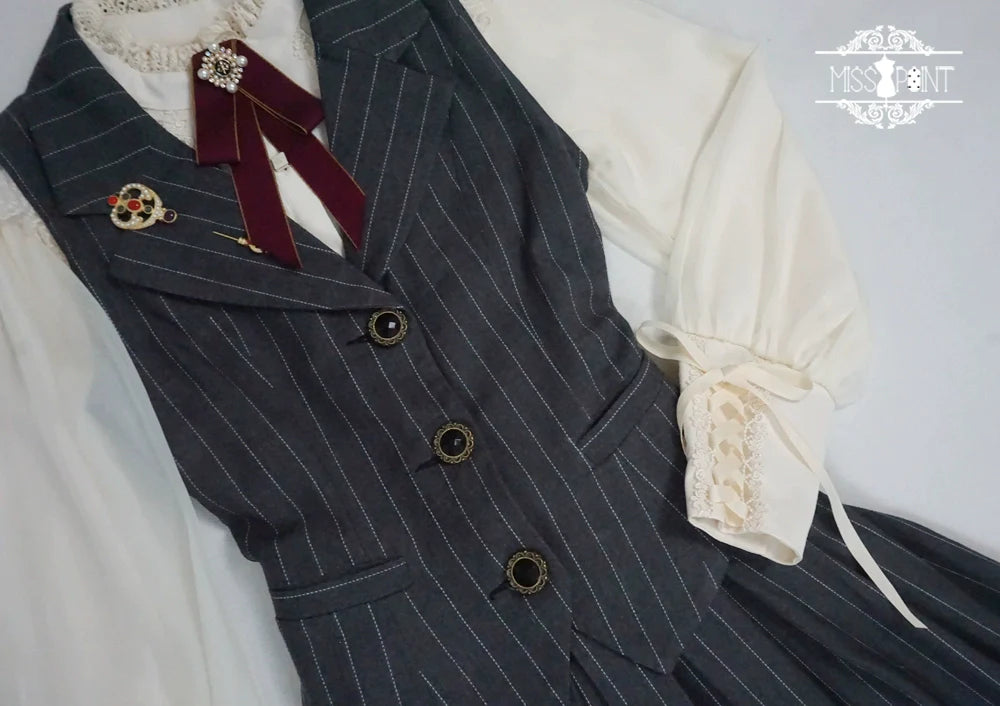 【予約販売】英国クラシカルロリィタ 縦縞ベスト