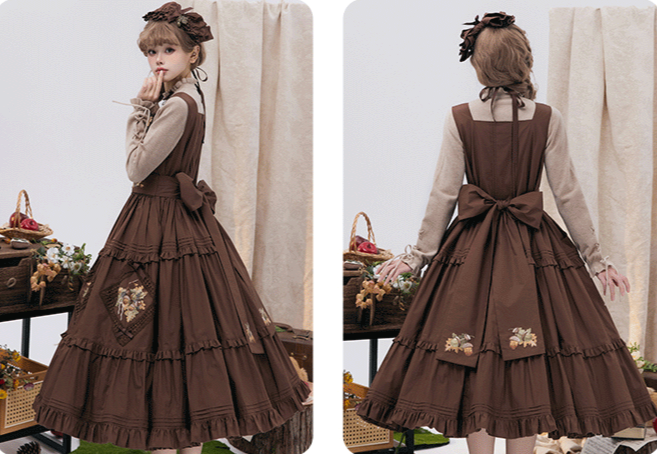 [Pre-orders available until 9/1] On the Hills Embroidered Jumper Skirt Long Length