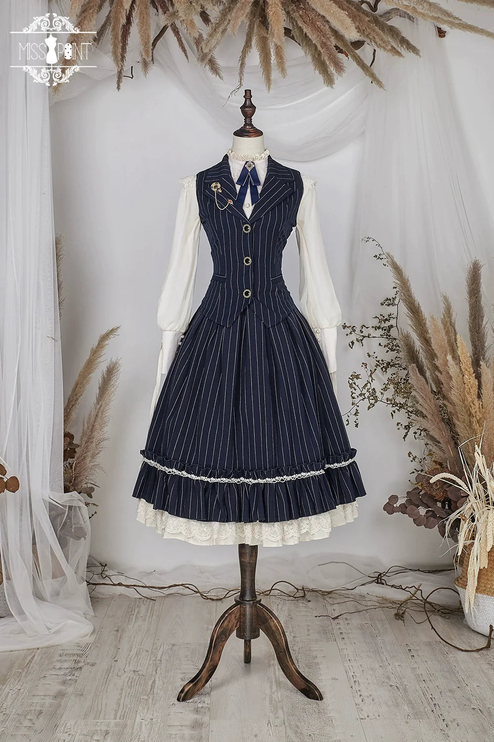 【予約販売】英国クラシカルロリィタ 縦縞ベスト