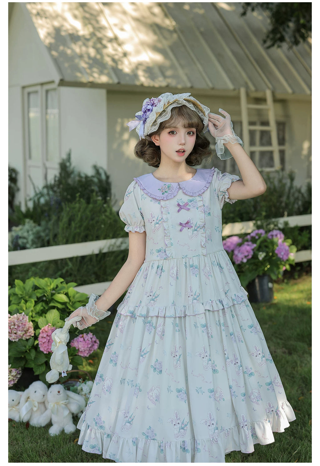 晴風花夏 カントリー風プリントワンピース