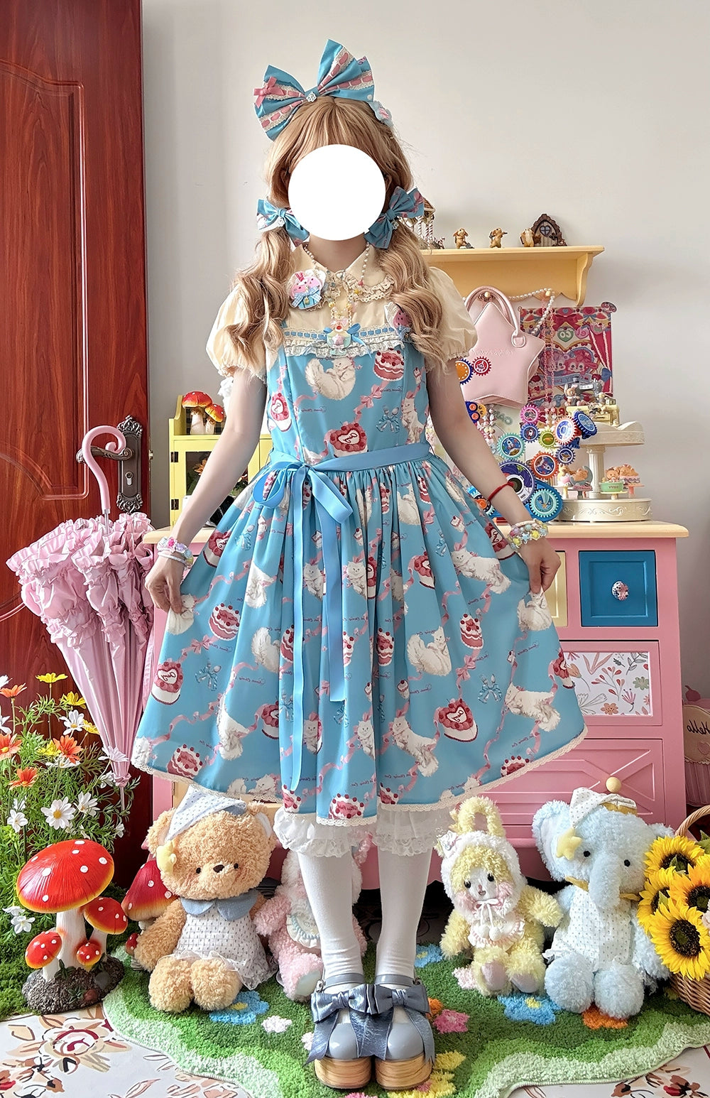 【予約販売】Sweet Cherry Cat デイリージャンパースカート