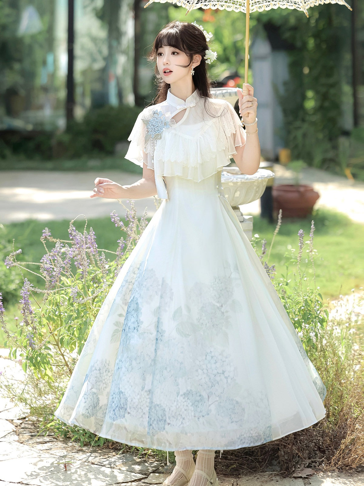 紫陽花玻璃 華ロリ ジャンパースカート＆ボレロセット・ロング丈