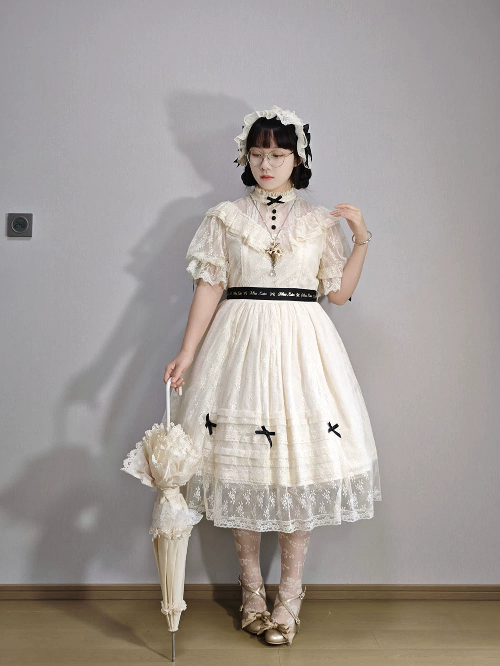 【受注予約10/13まで】Dream Lace クラシカル半袖ワンピース