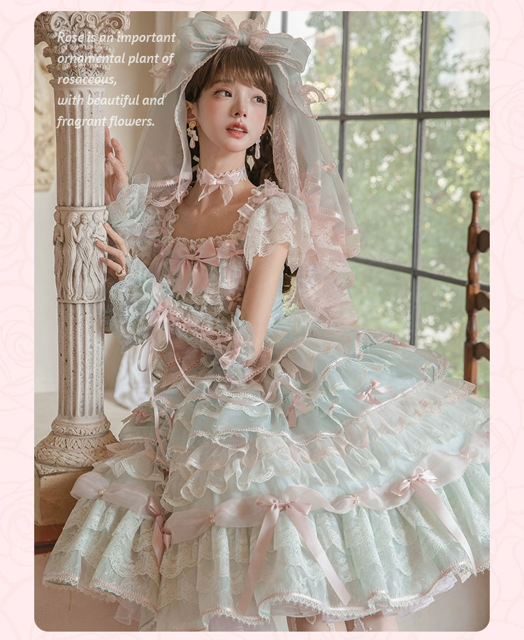 [Pre-orders available until 10/16] Rose Courtyard Lace and Ribbon Dress