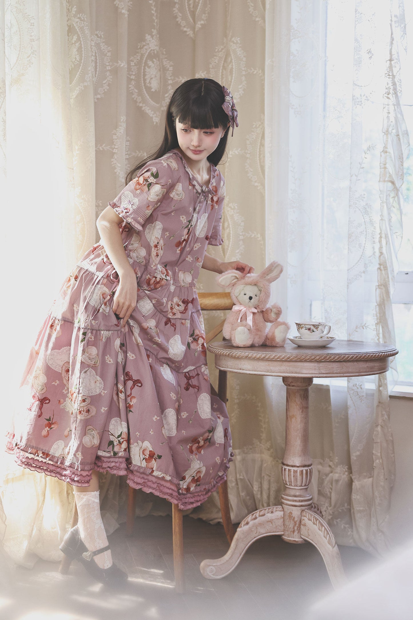 【受注予約1/22まで】Litchi Tea プリントワンピース