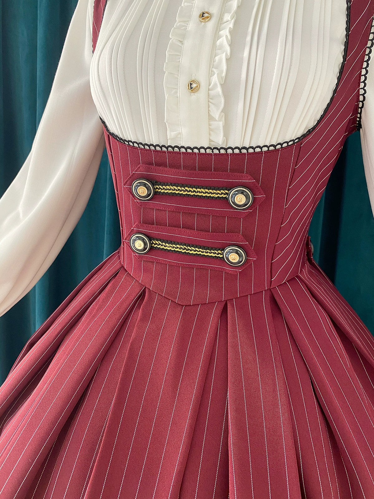 [Pre-orders available until 9/29] Bright Moon Corset Jumper Skirt Stripe [Red]