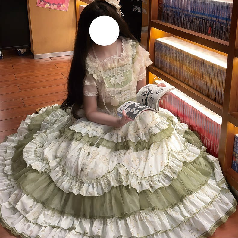 【受注予約9/13まで】Sweet Jasmine ティアードジャンパースカート