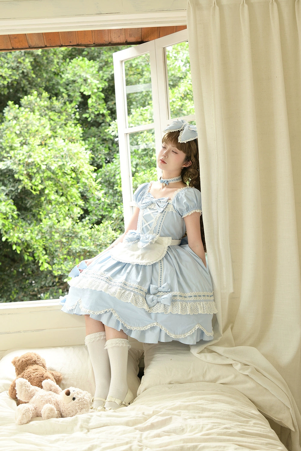 【予約販売】Antique Petal Rabbit リボンワンピース