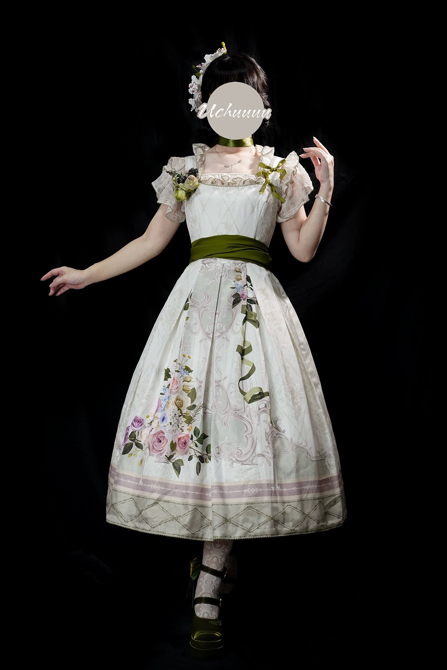 【受注予約1/23まで】Anthea Garden ジャンパースカート1型・花柄プリントあり