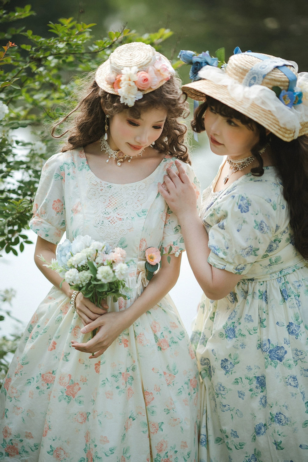 【予約販売】Rose Song ヴィンテージデザイン半袖ワンピース