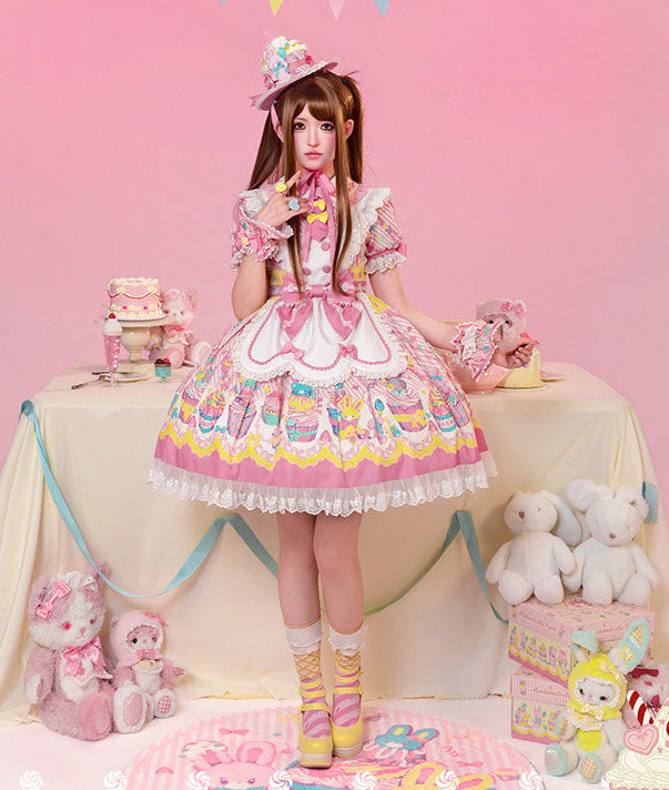 【受注予約1/26まで】Sweet Cup Cake プリントワンピース