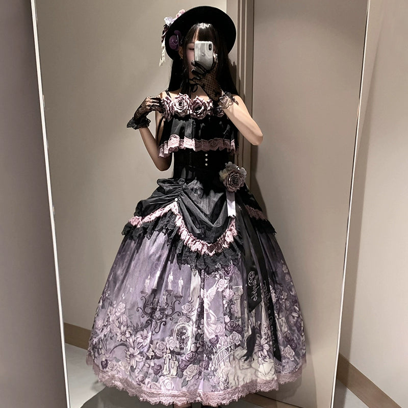 Mysterious Rose 薔薇とレースのセットアップ