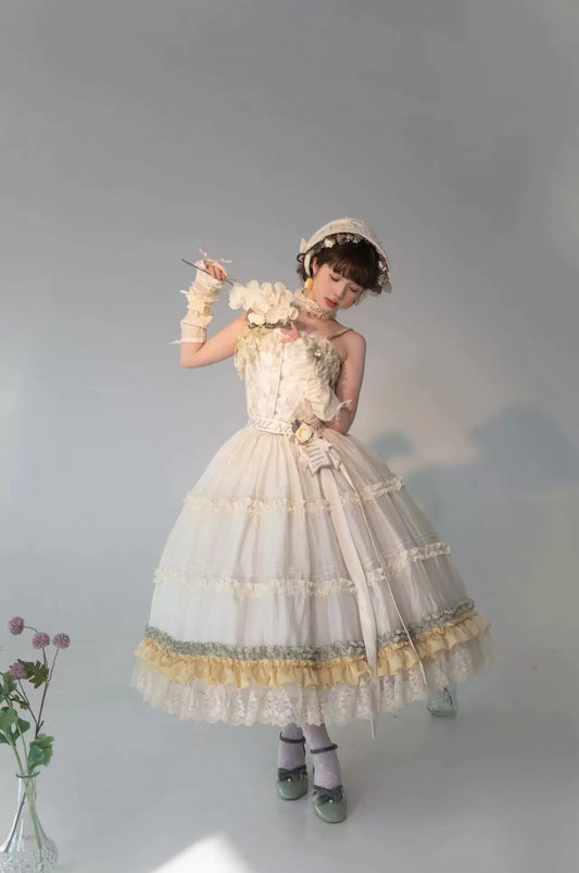 [Sales period ended] Fourteen-line poem lace and frill inner skirt