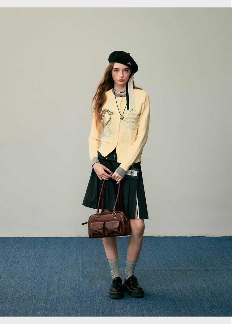 [Pre-order] Hogwarts School of Witchcraft and Wizardry Fake Layered Cardigan with Ribbon