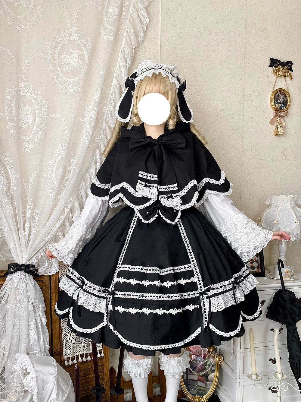 【予約販売】Antique Petal Rabbit リボンジャンパースカート