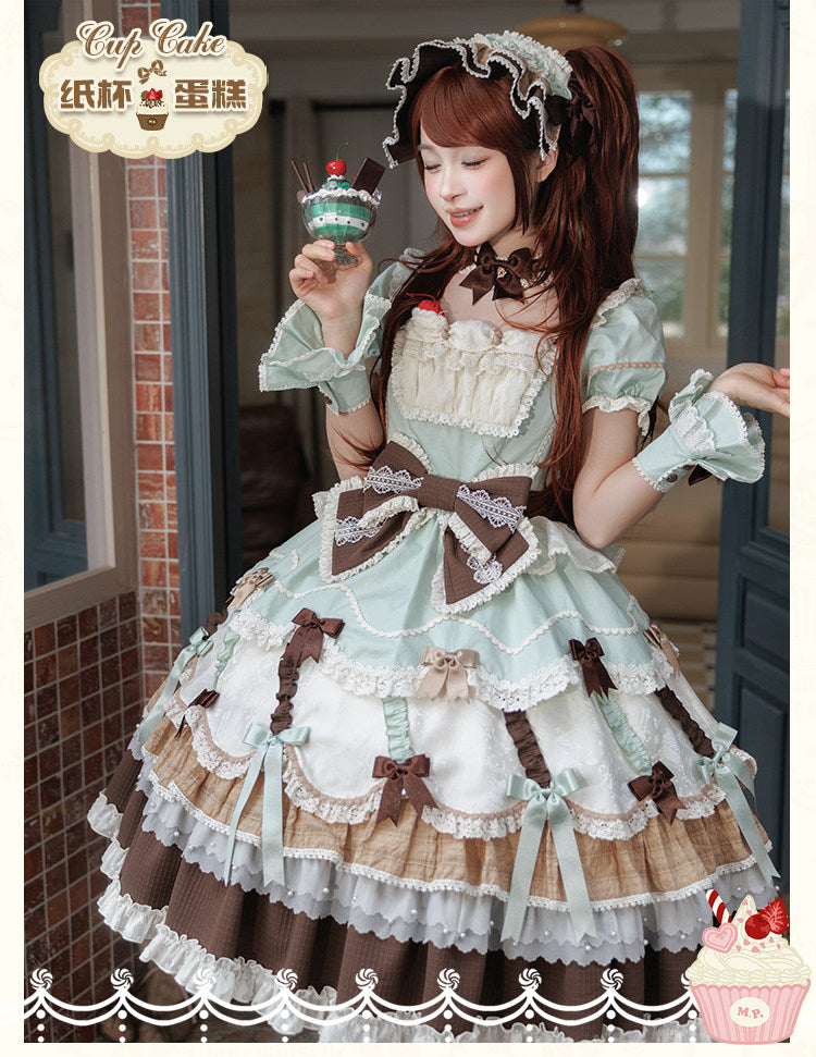 【受注予約1/26まで】Sweet Cup Cake レースとリボンのワンピース