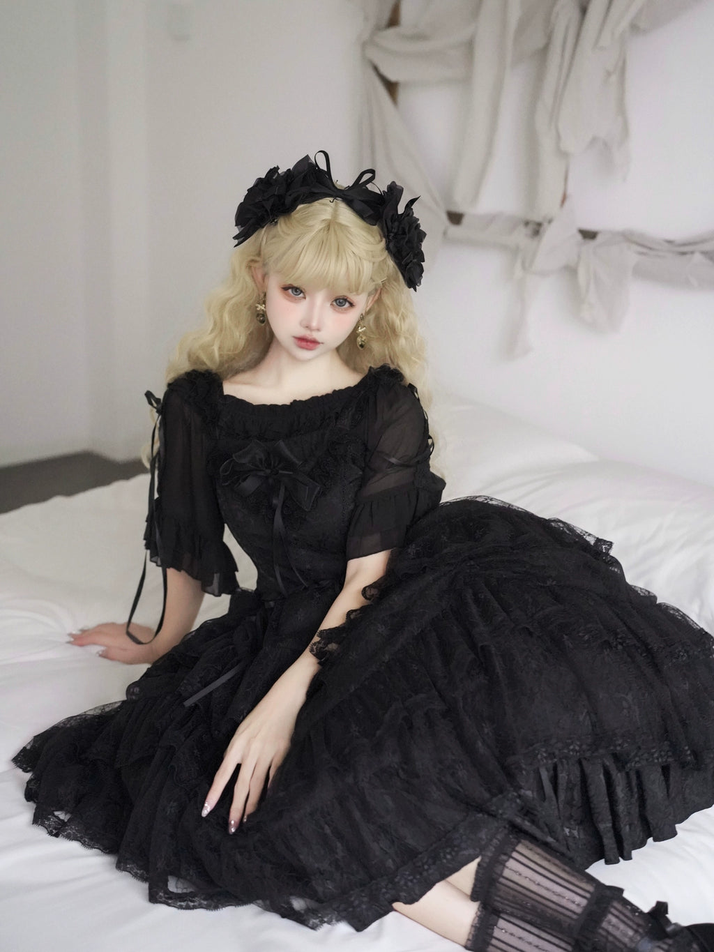 June Bride フラワーレースジャンパースカート 全4色