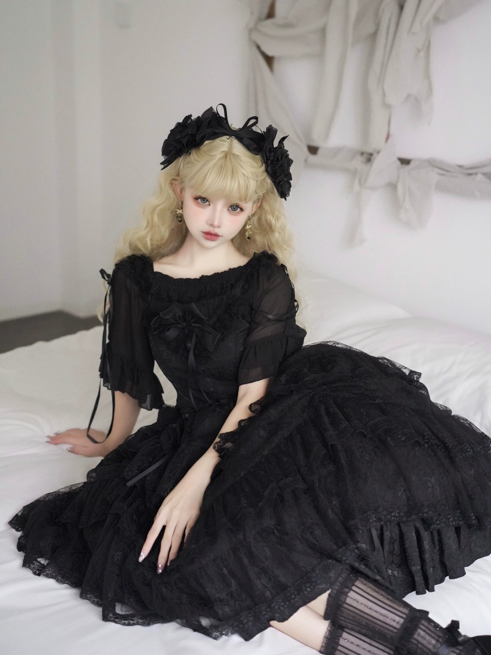 June Bride フラワーレースジャンパースカート 全4色