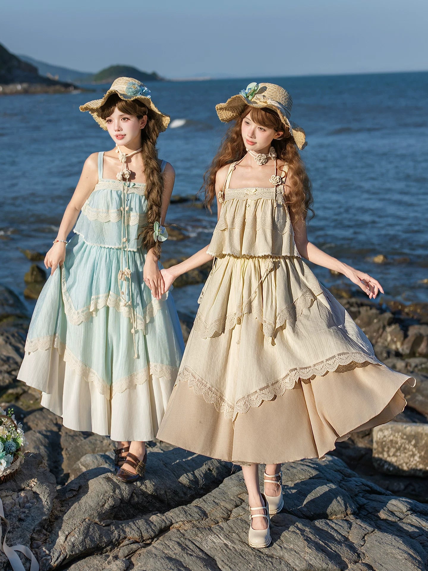 Bluebell Summer キャミソールトップスとロングスカートのセットアップ・帽子付き