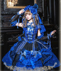 【受注予約8/13まで】Snow Rose Princess トレーン付きドレス・ブルー×ブラック（シルバー）