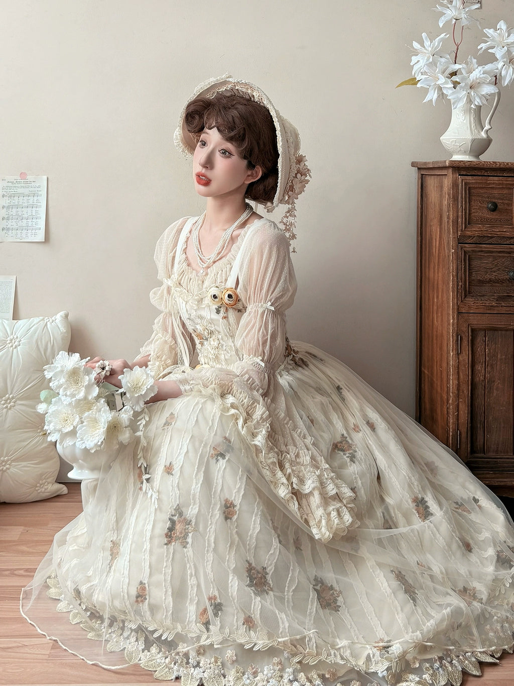 【受注予約8/27まで】Chloris 刺繍ジャンパースカート