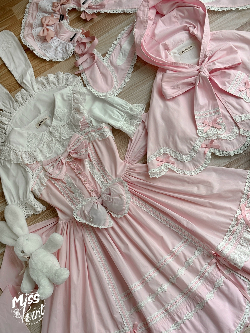 【予約販売】Antique Petal Rabbit リボンジャンパースカート