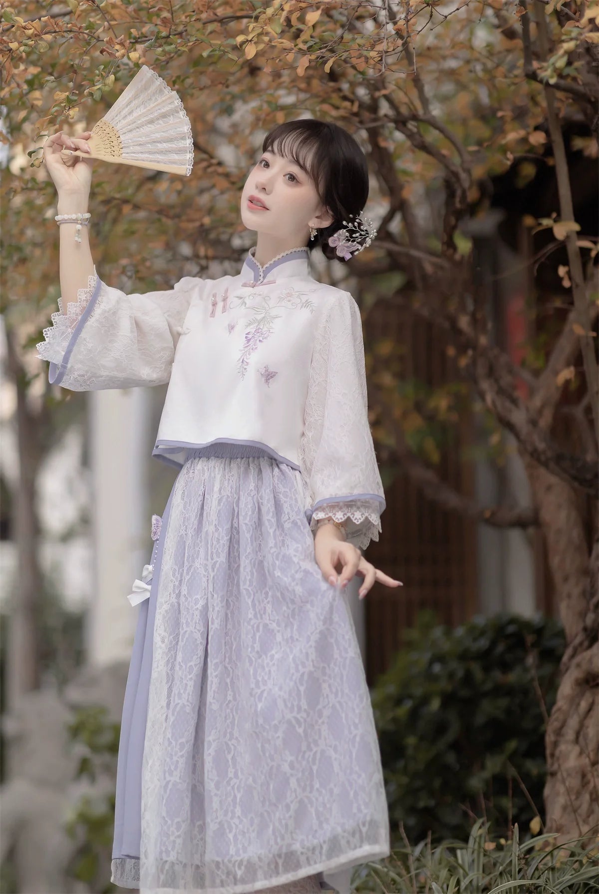Wisteria 蝶と藤の華ロリセットアップ