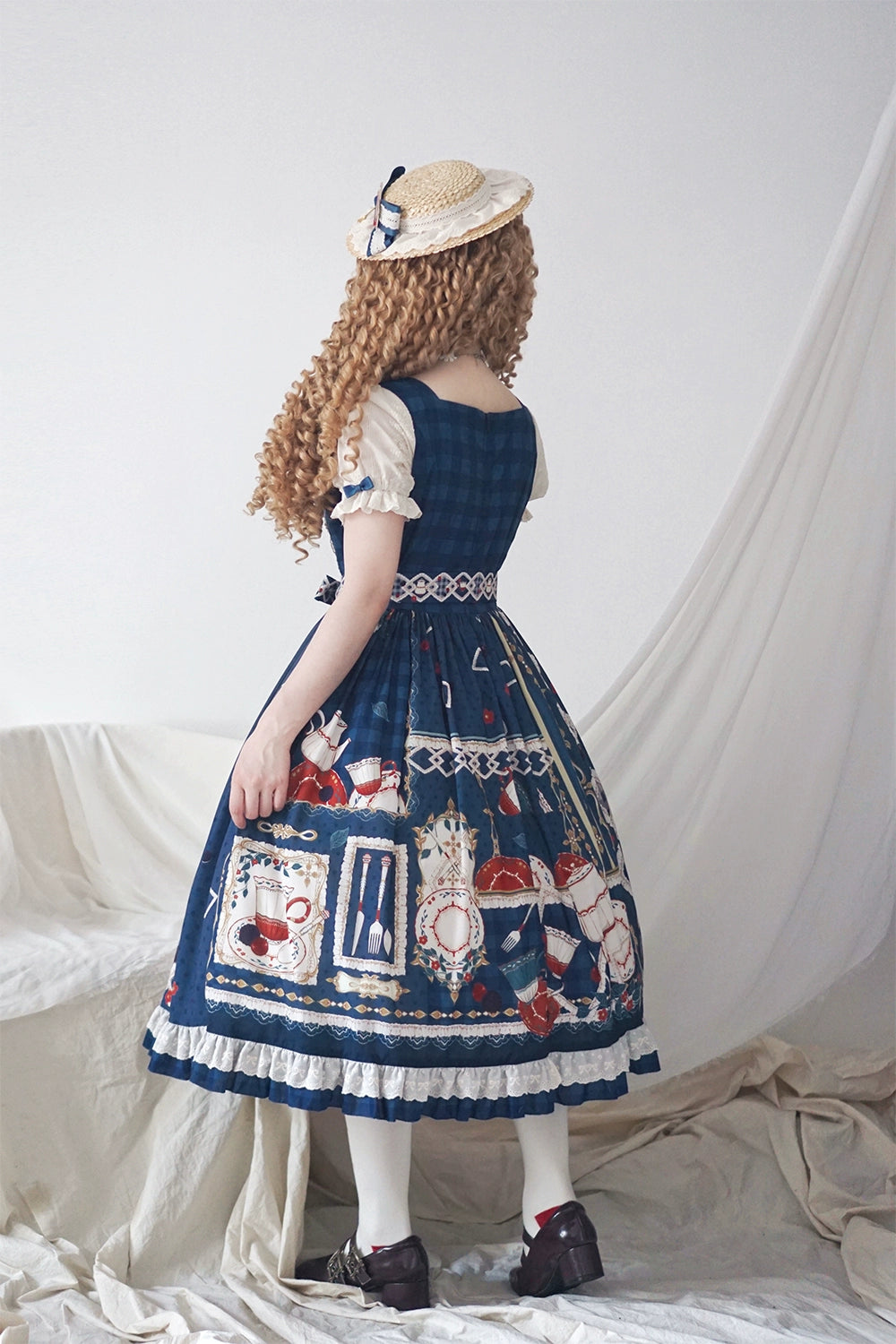 【予約販売】Picnic Tea Party スクエアネックワンピース
