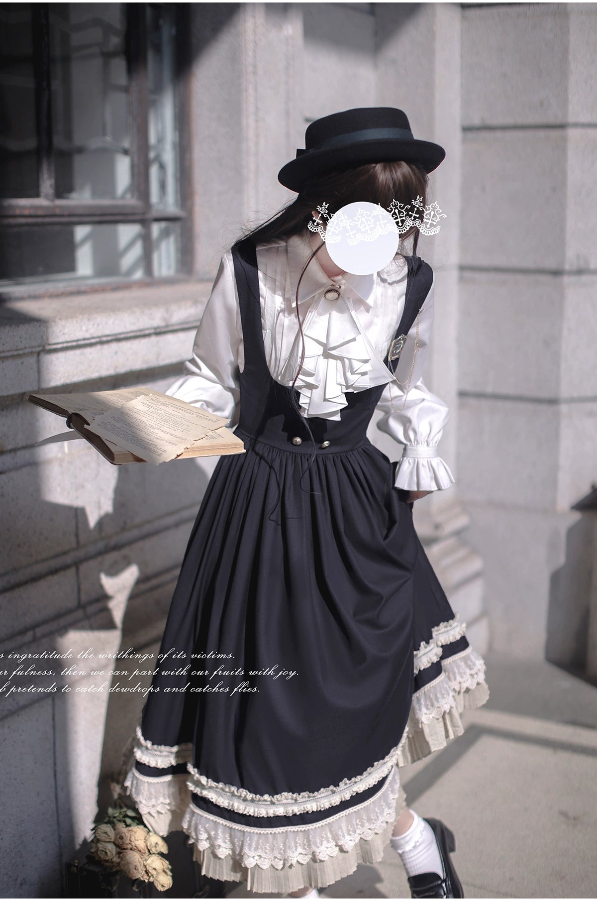 [Pre-order] British style black corset jumper skirt and blouse