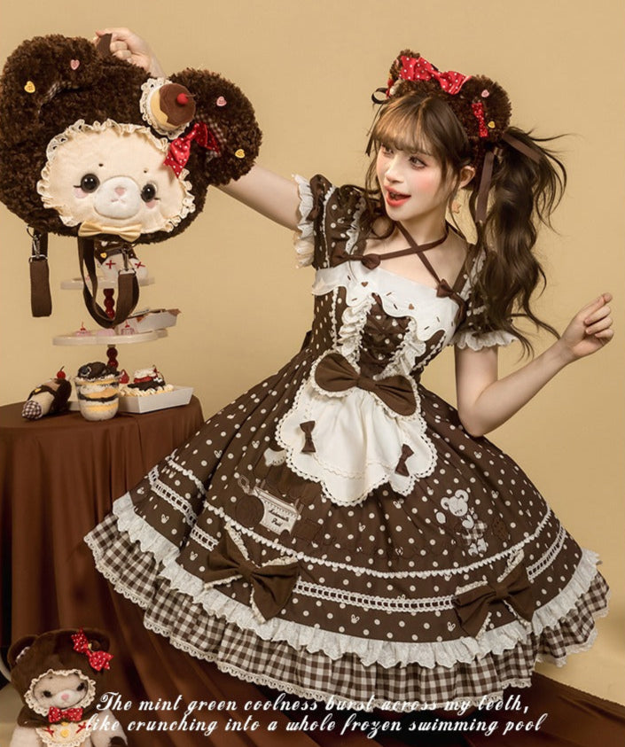 【受注予約9/8まで】Summer Ice Cool リボンの水玉ワンピース