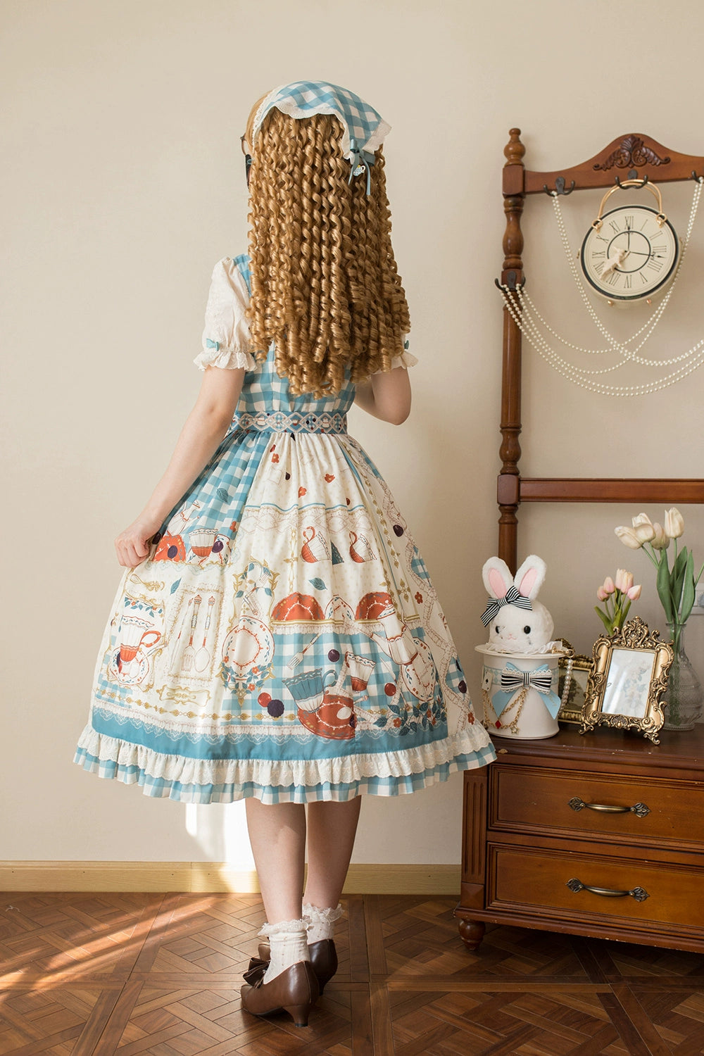 【予約販売】Picnic Tea Party スクエアネックワンピース