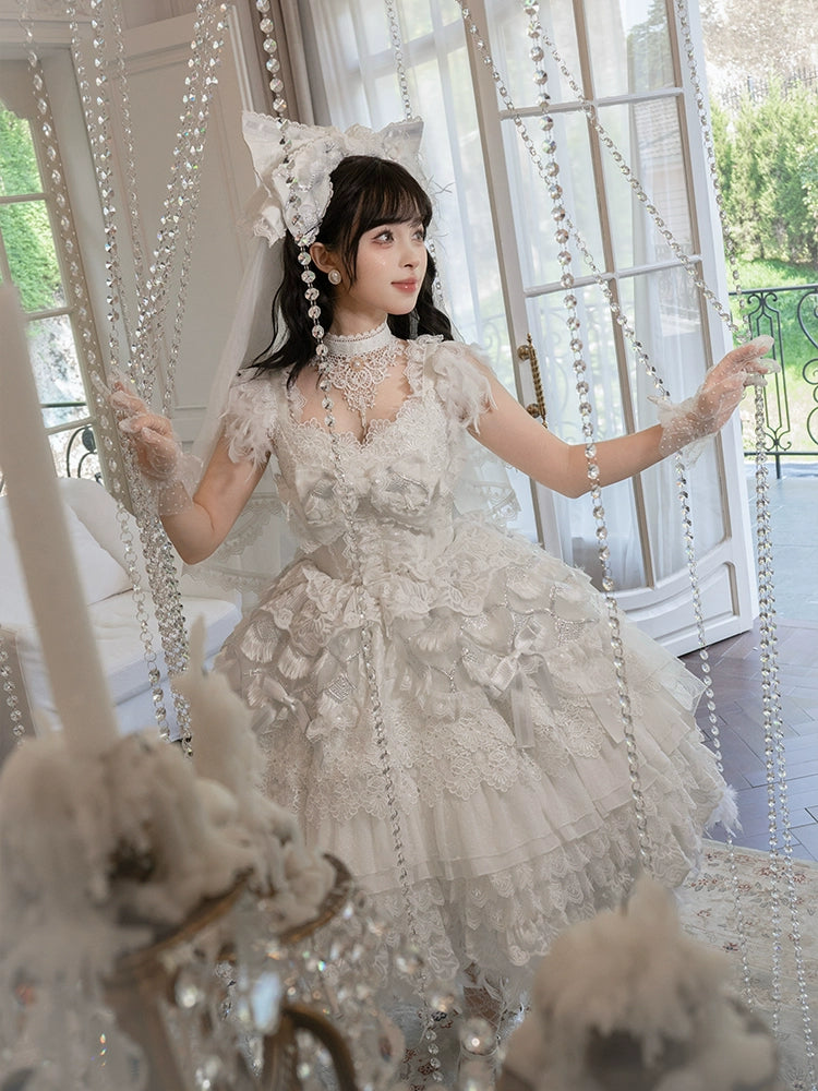 【再販・受注予約1/22まで】Peacock Feather プリンセスドレス・ホワイト