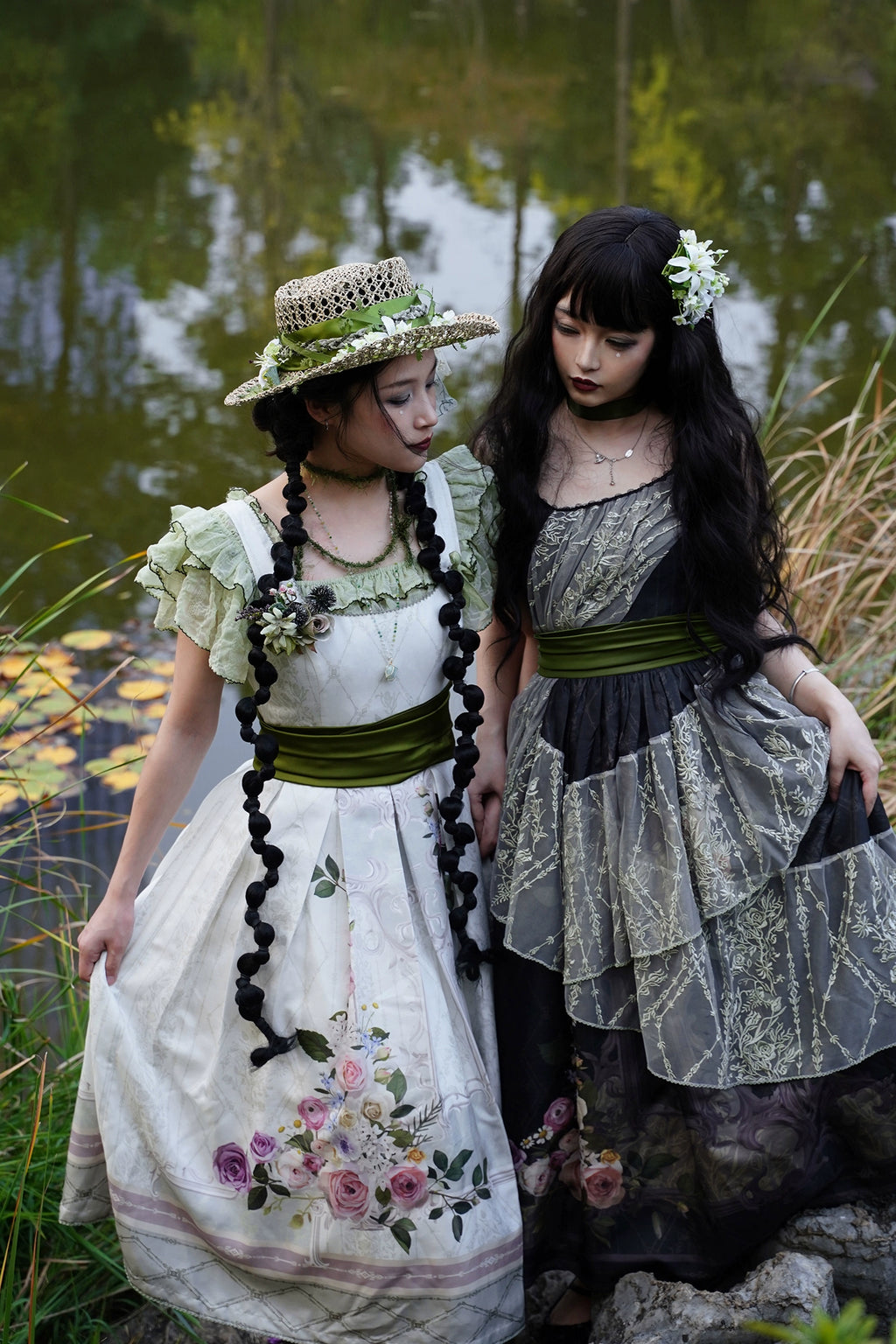 【受注予約1/23まで】Anthea Garden ジャンパースカート1型・花柄プリントあり