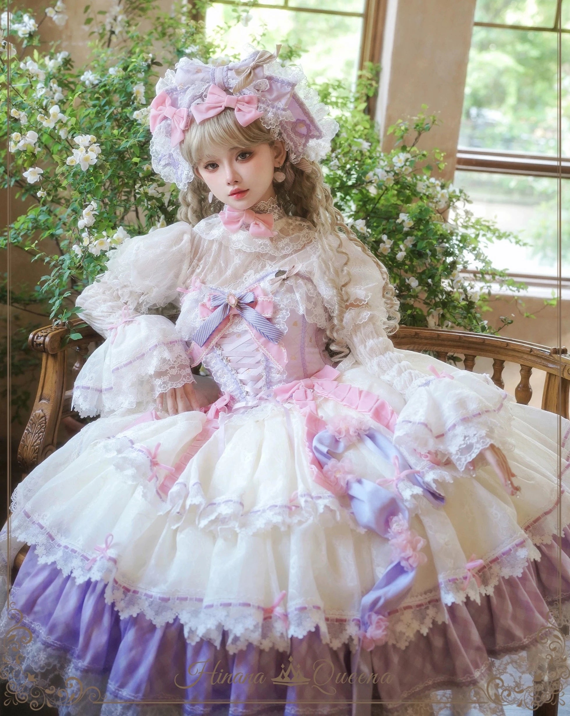 【再販・受注予約8/8まで】Dream Alice ラグジュアリーセットアップ／パープル／ショート丈