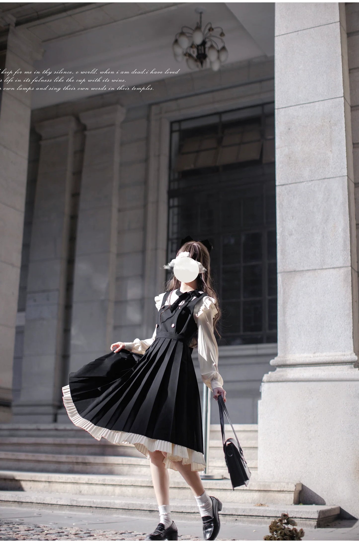 School-style classical pleated jumper skirt set